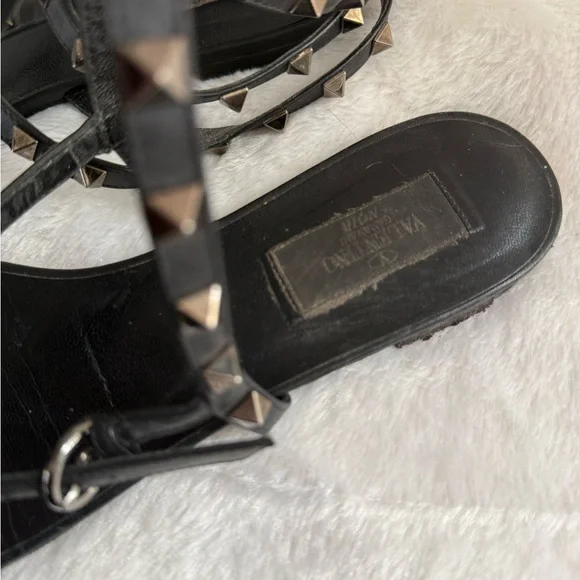 Valentino Noir Rockstud Gladiator Sandals